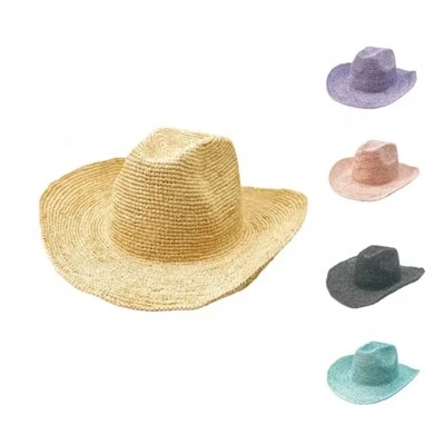 Beach Women Fedora Fedora Straw Cowboy Sombrero