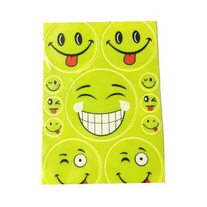 Hola Viz atractivo Smiley divertido enfrenta la etiqueta engomada