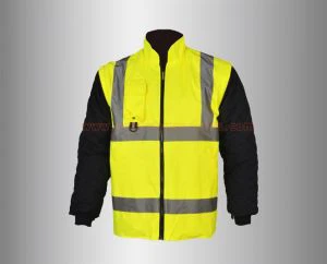 Chaqueta reflectante de seguridad con mangas desmontables