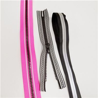Cremallera de nailon reflectante