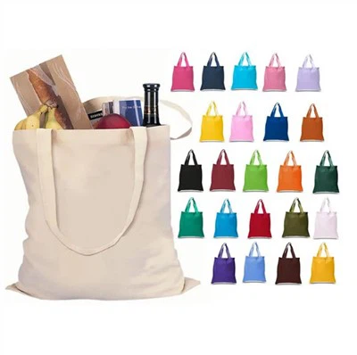 La bolsa de asas de lona de algodón de compras llanas respetuosas del medio ambiente
